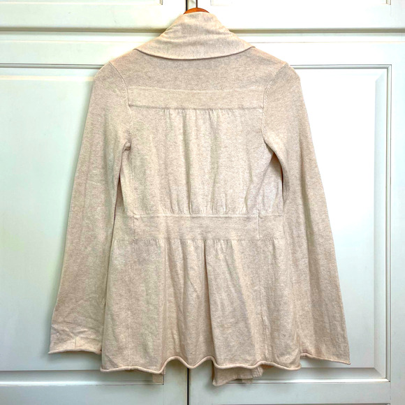 Athleta Niyama Cashmere Blend Wrap Cardigan Sweater Cream Shawl Collar EUC XXS - Picture 5 of 12